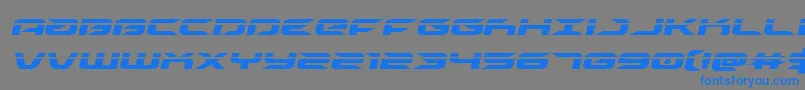 フォントdrivelaserital – 灰色の背景に青い文字