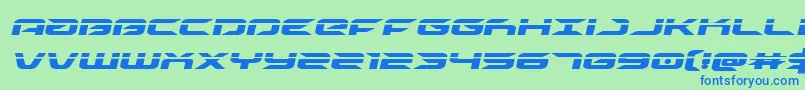 Czcionka drivelaserital – niebieskie czcionki na zielonym tle