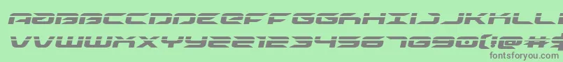 drivelaserital-fontti – harmaat kirjasimet vihreällä taustalla