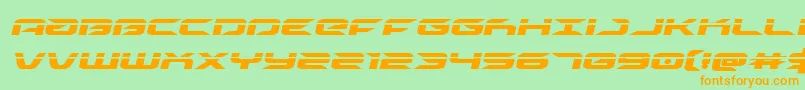 drivelaserital-Schriftart – Orangefarbene Schriften auf grünem Hintergrund