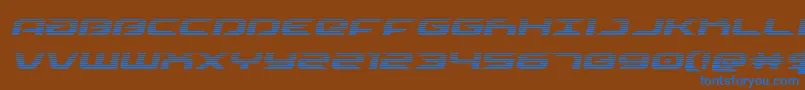 drivescanital Font – Blue Fonts on Brown Background