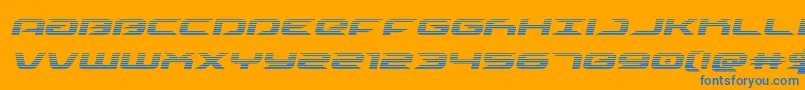 drivescanital Font – Blue Fonts on Orange Background