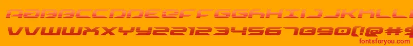 drivescanital-Schriftart – Rote Schriften auf orangefarbenem Hintergrund