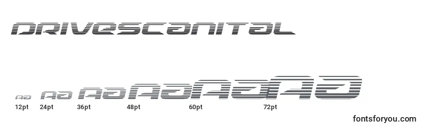 Размеры шрифта Drivescanital (125509)