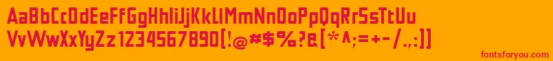 Fonte TschicholdBold – fontes vermelhas em um fundo laranja