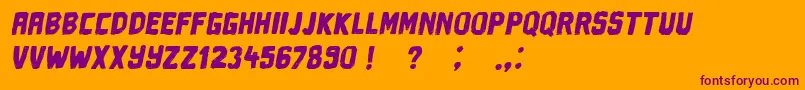 DrivingAround Italic Font – Purple Fonts on Orange Background