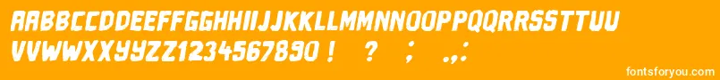 DrivingAround Italic Font – White Fonts on Orange Background