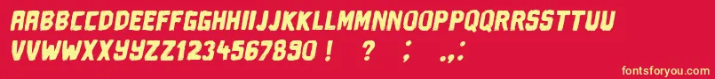 DrivingAround Italic Font – Yellow Fonts on Red Background