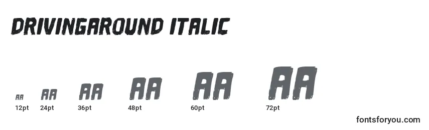 Tamanhos de fonte DrivingAround Italic