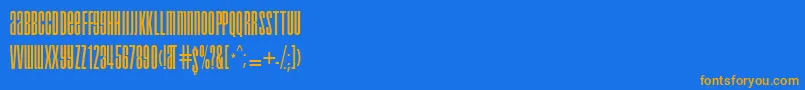 フォントdroid – オレンジ色の文字が青い背景にあります。