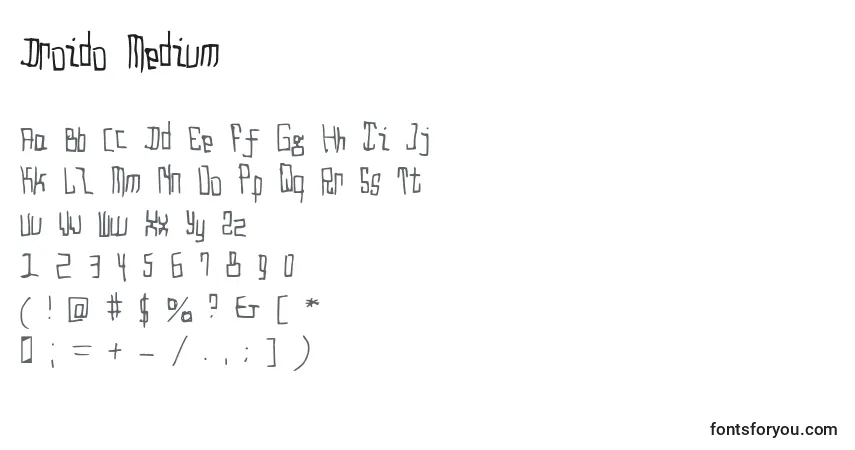 Schriftart Droido Medium – Alphabet, Zahlen, spezielle Symbole