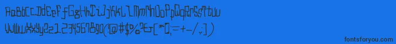 Шрифт Droido Medium – чёрные шрифты на синем фоне