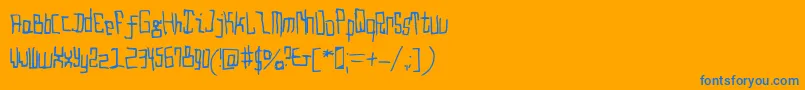 フォントDroido Medium – オレンジの背景に青い文字