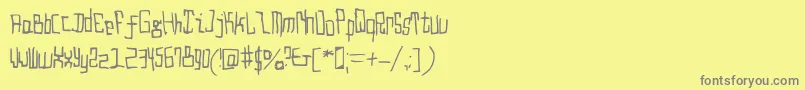 フォントDroido Medium – 黄色の背景に灰色の文字