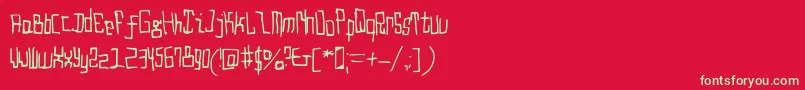 フォントDroido Medium – 赤い背景に緑の文字