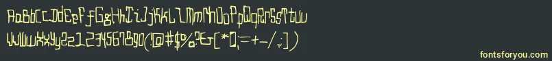 フォントDroido Medium – 黒い背景に黄色の文字