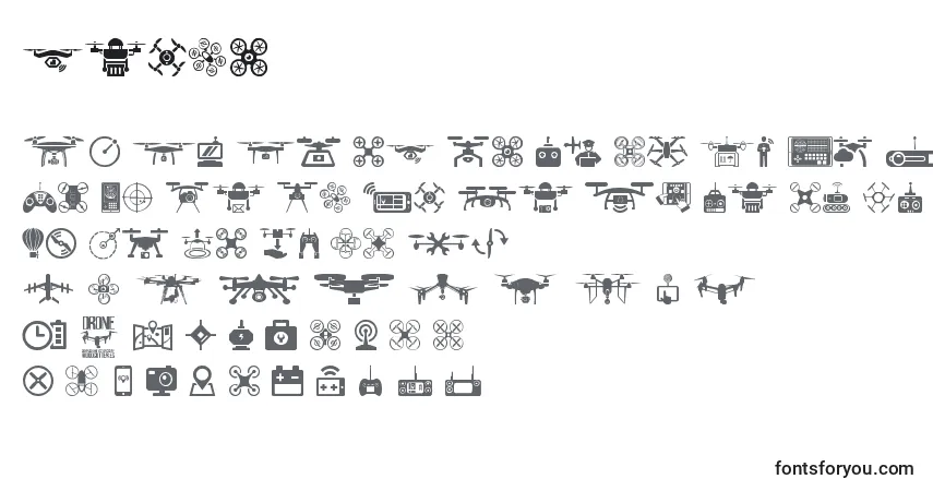 Fuente Drone - alfabeto, números, caracteres especiales