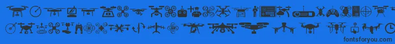 drone Font – Black Fonts on Blue Background
