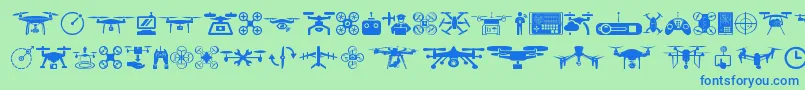 drone Font – Blue Fonts on Green Background