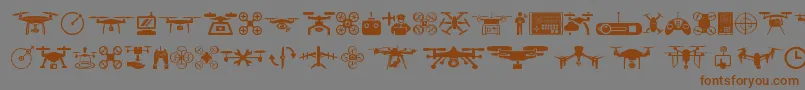 drone Font – Brown Fonts on Gray Background