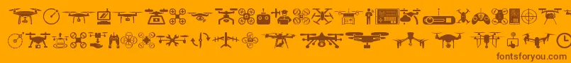 drone Font – Brown Fonts on Orange Background