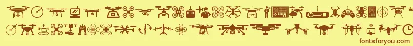 drone Font – Brown Fonts on Yellow Background