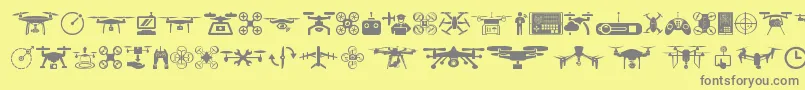 drone Font – Gray Fonts on Yellow Background