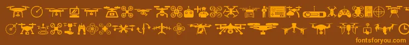 drone Font – Orange Fonts on Brown Background