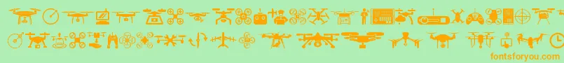 drone Font – Orange Fonts on Green Background