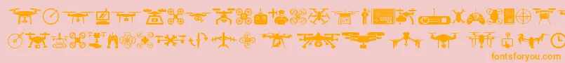drone Font – Orange Fonts on Pink Background