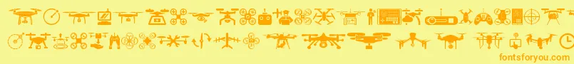 drone Font – Orange Fonts on Yellow Background