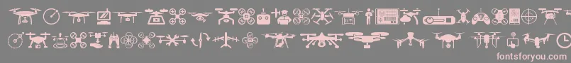 drone Font – Pink Fonts on Gray Background