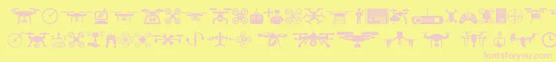 drone Font – Pink Fonts on Yellow Background