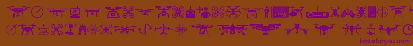 drone-fontti – violetit fontit ruskealla taustalla