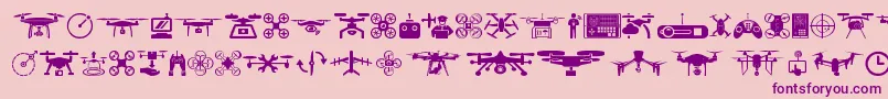 drone Font – Purple Fonts on Pink Background