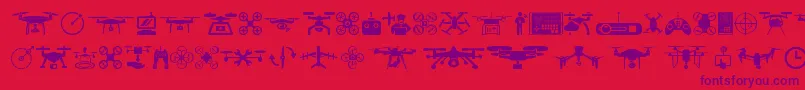 drone-Schriftart – Violette Schriften auf rotem Hintergrund