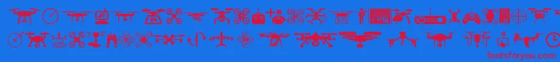drone Font – Red Fonts on Blue Background