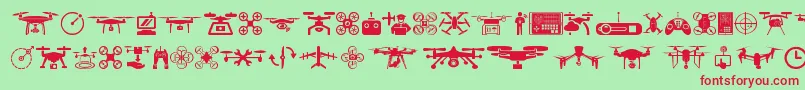 drone Font – Red Fonts on Green Background