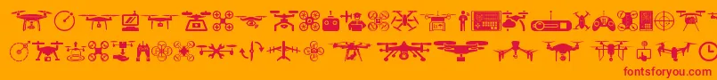 Fonte drone – fontes vermelhas em um fundo laranja