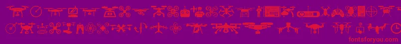 drone Font – Red Fonts on Purple Background