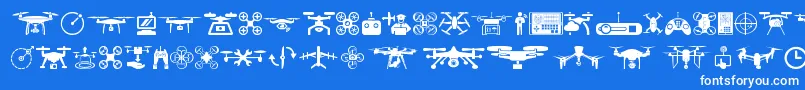 Police drone – polices blanches sur fond bleu