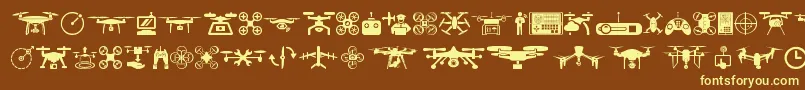 drone Font – Yellow Fonts on Brown Background