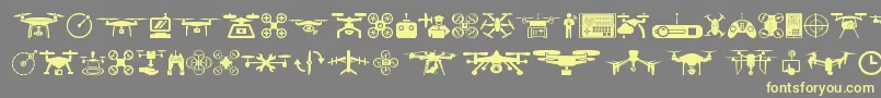 drone-Schriftart – Gelbe Schriften auf grauem Hintergrund
