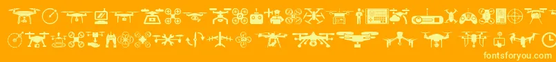 drone Font – Yellow Fonts on Orange Background