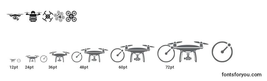 Größen der Schriftart Drone