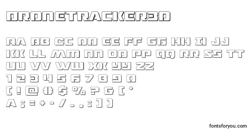 A fonte Dronetracker3d (125517) – alfabeto, números, caracteres especiais
