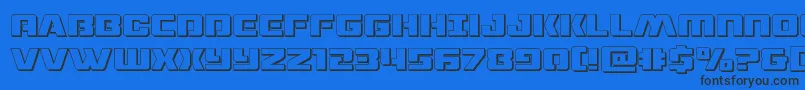 dronetracker3d Font – Black Fonts on Blue Background