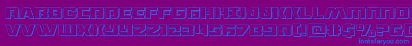 dronetracker3d Font – Blue Fonts on Purple Background