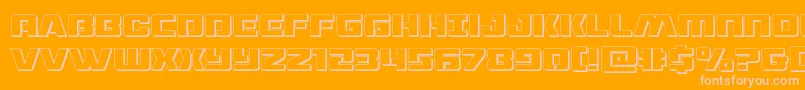 dronetracker3d-Schriftart – Rosa Schriften auf orangefarbenem Hintergrund