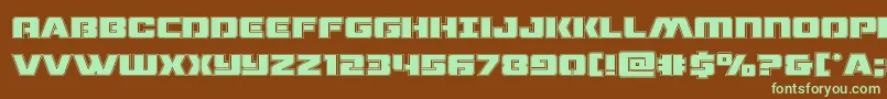 dronetrackeracad-fontti – vihreät fontit ruskealla taustalla